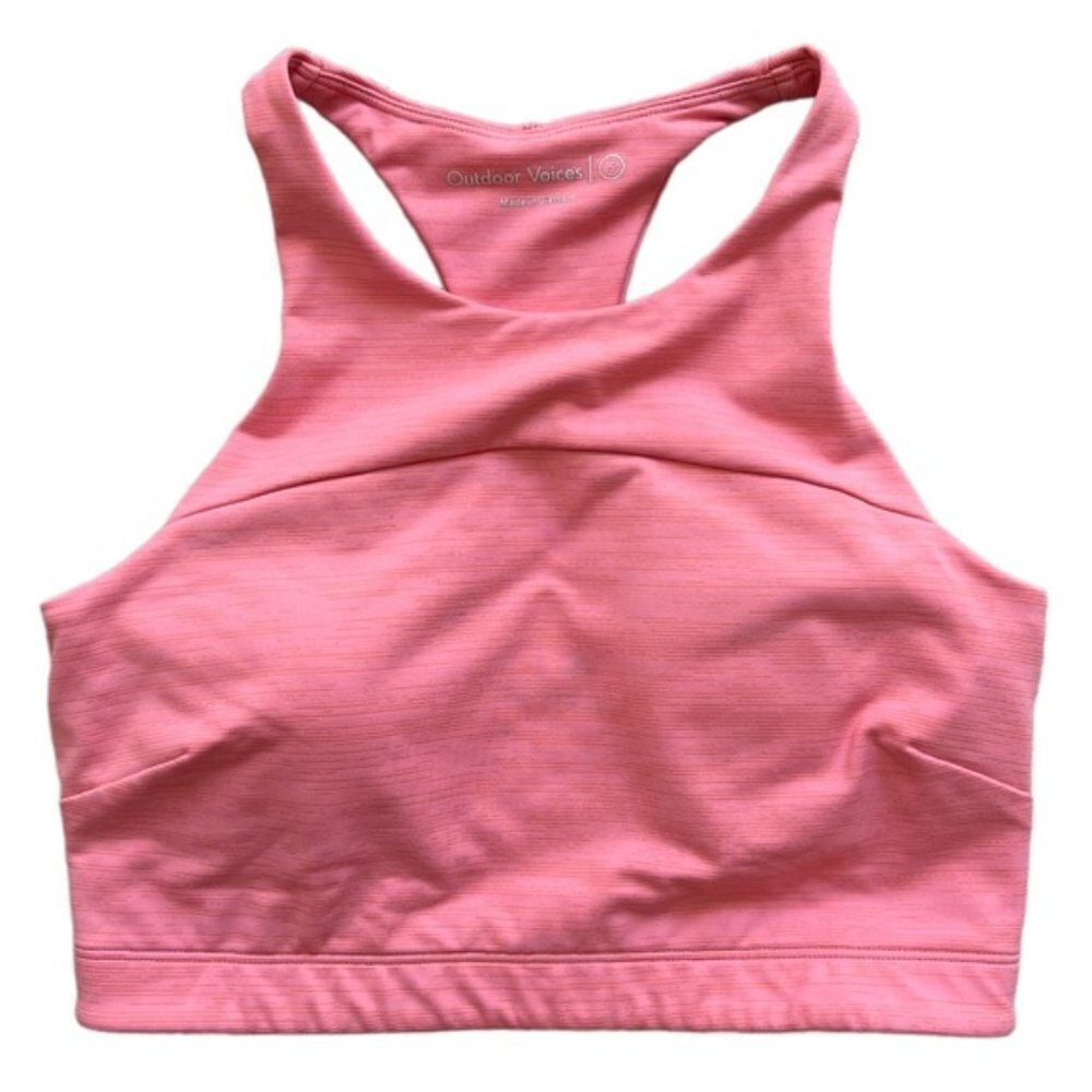 Outdoor Voices Pink Move Free Crop Top Sports Bra With Padding Size Small
